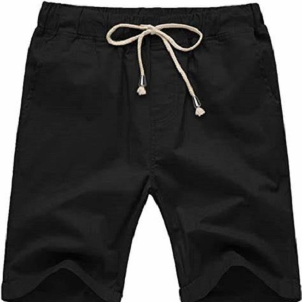 COOFANDY Men's Linen Casual Shorts Jogger Elastic Waist Size XXL